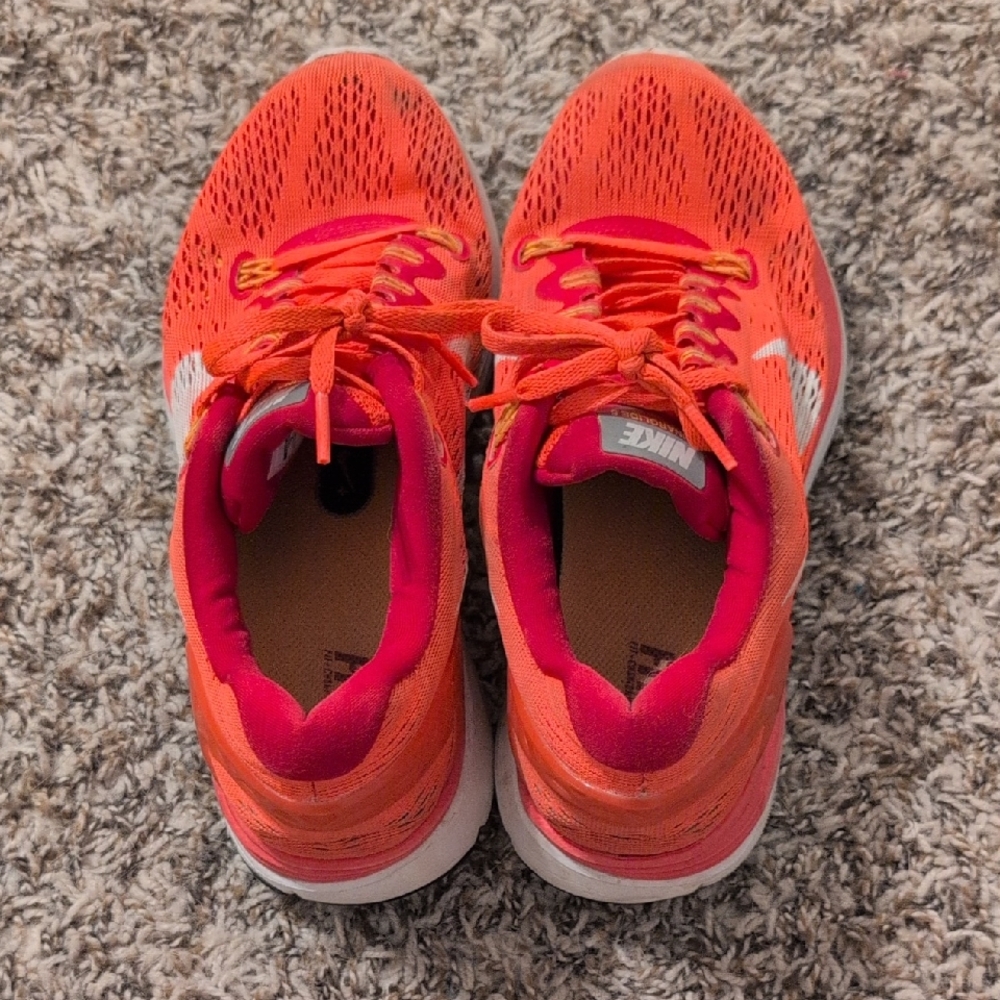 Nike Bright Orange Sneakers with Pink Highlights